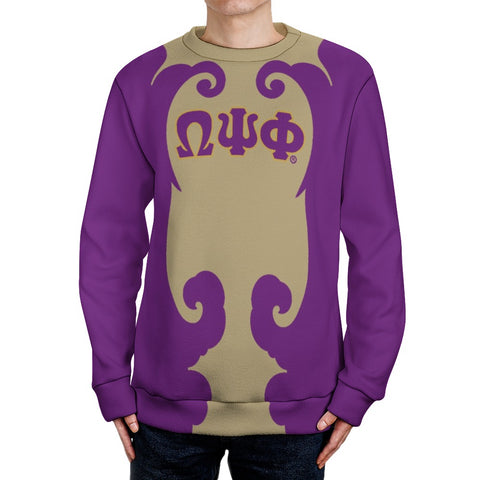 Image of Omega Psi Phi Filigree Men's Crew Neck Sweater