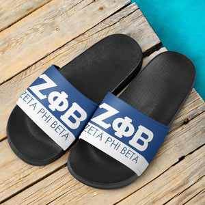 Zeta Phi Beta Black Slide Sandals