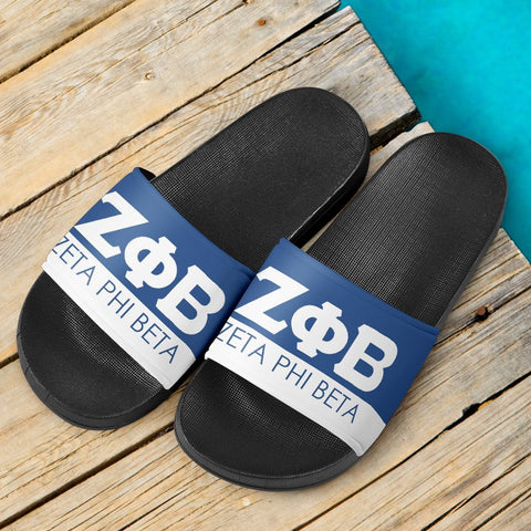 Image of Zeta Phi Beta Black Slide Sandals