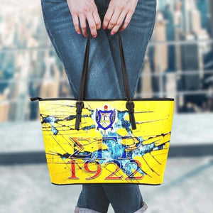 Sigma Gamma Rho Leather Tote - Unique Greek Store