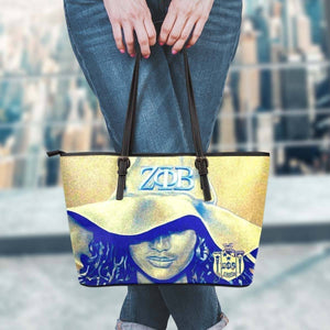 Zeta Phi Beta Leather Tote - Unique Greek Store